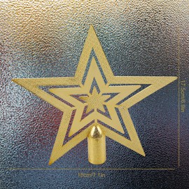 GLADFRESIT Golden Glitter Star Tree Topper - 20cm Christmas Decoration