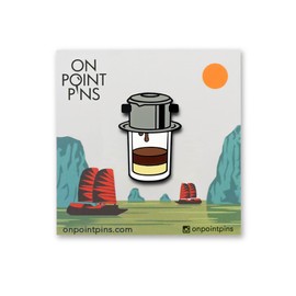 On Point Pins Vietnam: Vietnamese Ice Coffee (Cafe Sua Da) Brooch Badge Enamel Lapel Pin