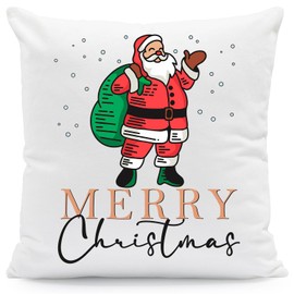 GRAVURZEILE Cushion with Christmas motif – Merry Christmas Santa – Christmas decoration – gifts for him and her – at Christmas time for secret Santa and as a gift for men and women – with filling
