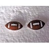 "Handmade" Football Hypoallergenic Plated Stud Earrings