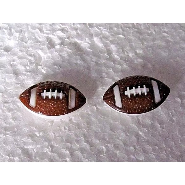 "Handmade" Football Hypoallergenic Plated Stud Earrings