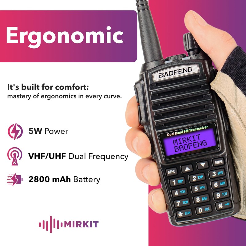 Mirkit Radio Baofeng UV-82 MK3 5 Watt 2800 mAh Li-ion