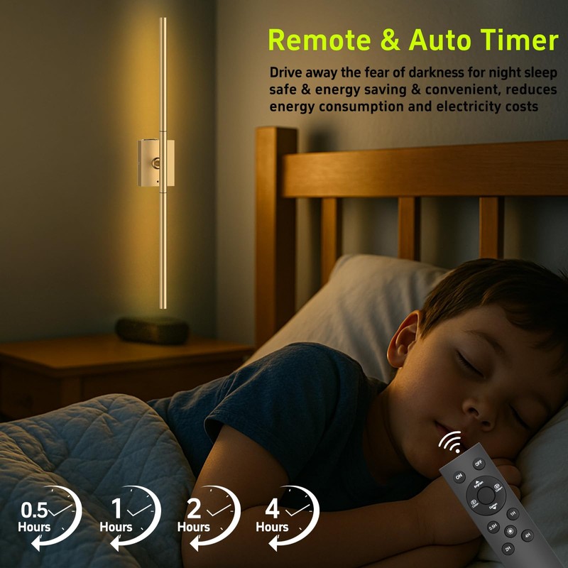 Battery Operated Wall Sconces Set of Two: Dimmable Wireless Wall