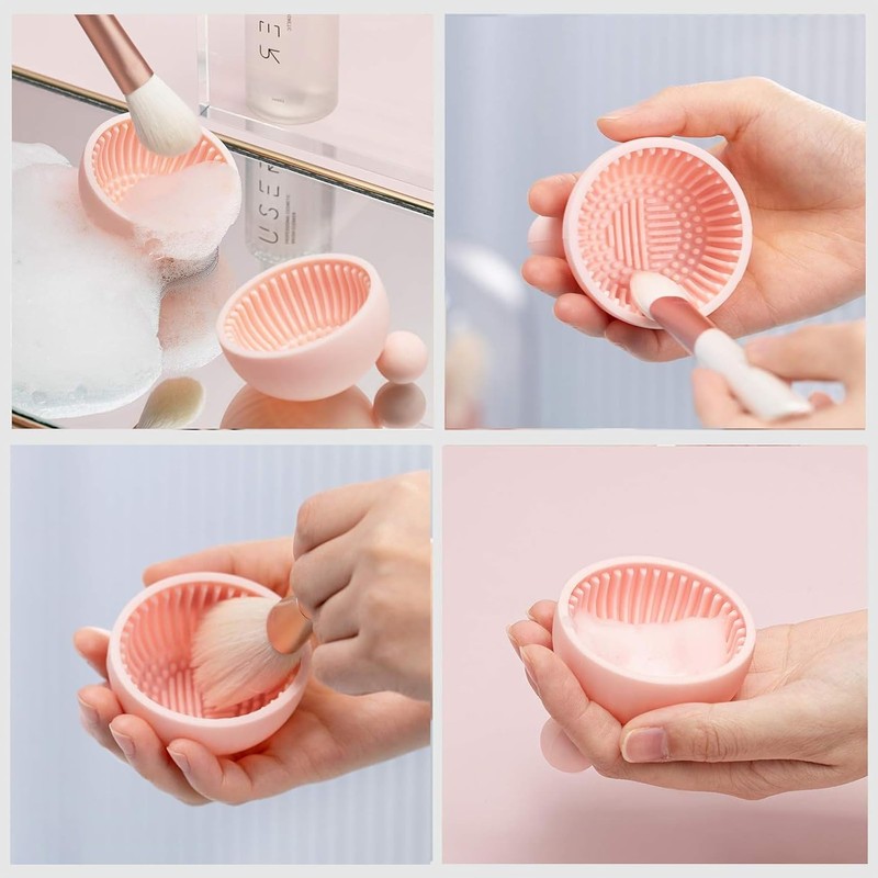 Makeup cleaning bowl, portable makeup washing tool makeup brush, silicone