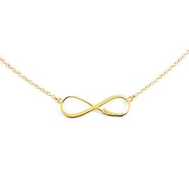 925 Sterling Silver Golden Infinite mama necklace