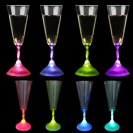 mushroomcase Light up shot Cup LED Wine Champagne Color Changing Glasses Plastic Cocktail Tableware 4 PCS