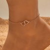 Allereya Heart Anklet Bracelet Chain Hollow Heart Love Anklet Bracelet