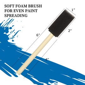 100 Pack 1 inch Foam Brush Sponge Wood Handle Paint Brush Foam Sponge Brush for Acrylics, Stains, Varnishes, Crafts