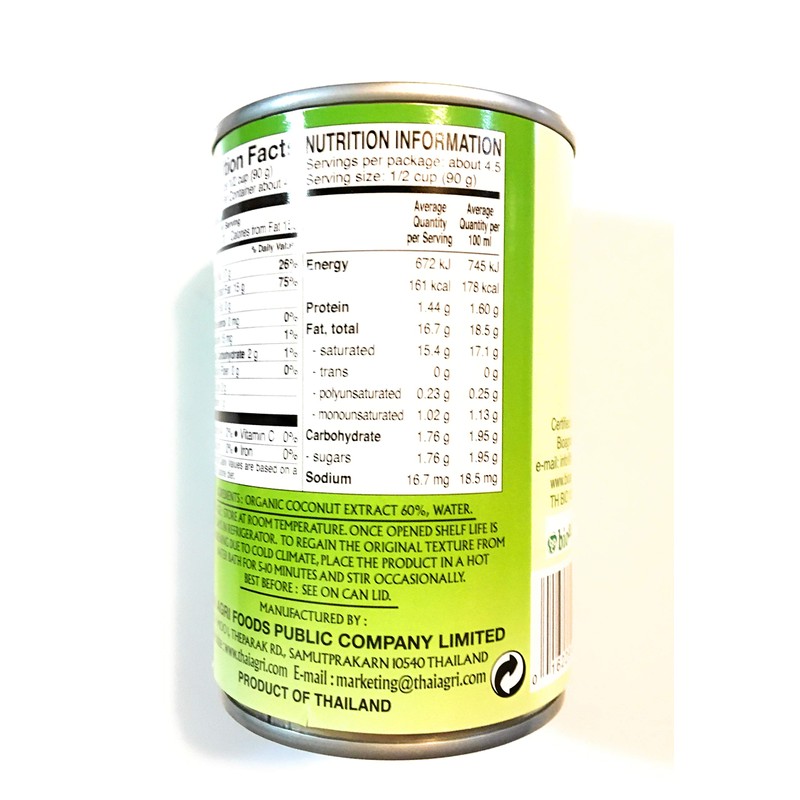 6 Pack Aroy-D Organic Coconut Milk 14 Fl Oz Each