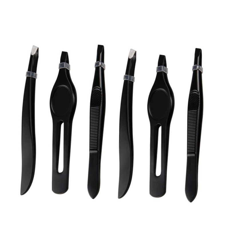 Ipetboom 1Set Stainless Steel Eyebrow Tweezers Mini Eyebrow Clips for