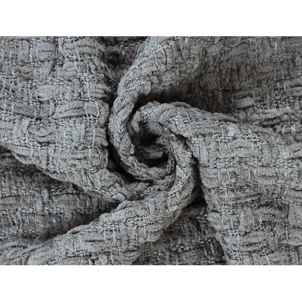 Fabstyles Chenille Basket Weave Throw Blanket for Couch Sofa Chair