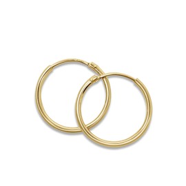 Mary & Jules Hoop Earrings Gold Made of 925 Sterling Silver, Simple, Fine Women's Earrings Gold Hoop Earrings, Made of Recycled Silver, Real Jewellery, Golden Earrings Women, Stud Earrings for Women