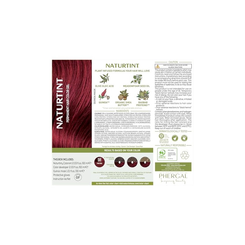 Phergal Naturtint Hair Color Permanent, 9R Fire Red, 5.28 Ounce