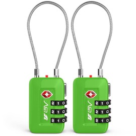 TSA Accpeted Luggage Travel Lock, Set-Your-Own Combination Lock for School Gym, Golf Bag, Locker, Luggage Suitcase Baggage Locks, Filing Cabinets, Toolbox, Case (Green, 2 Pack)