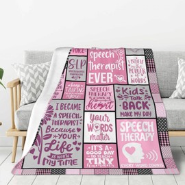 Jnufoju SLP Gifts, Speech Pathologist Gifts, Speech Therapist Gift for Women, Speech Language Pathology Gifts, SLP Graduation Gifts, Speech Therapy Month Gifts Throw Blankets 60" x 50"