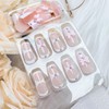 24Pcs Bow Press on Nails Long Coffin Nails White French