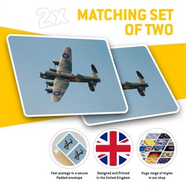 2 x 10cm Rectangle Vinyl Stickers - Avro Lancaster Bomber Vintage Plane 13086