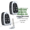KeylessAutoParts 2x for Hyundai Santa Fe Tucson Sonata 2019-2023 Remote Smart Key Shell Case Fob
