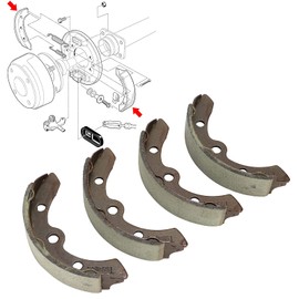 Set of 4 Brake Shoes, Club Car Brake Shoes Brake Discs 23364 G1 Replacement for EZGO Electric 1986.5-1995