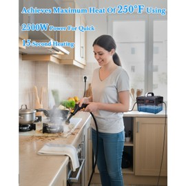 Mecmic Steam Cleaner for Home - 1600ML Water Tank 15s Heat-Up Portable Steamer for Cleaning, 6 Level Adjustable, 2500W, 45PSI, 250°F Steam, Handheld Steam Cleaner for Car Detailing, Grease, Tile,Grout