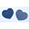 Kleiber Iron On Denim Jean Heart Shaped-Medium Blue-2 Patches,8.5 cm