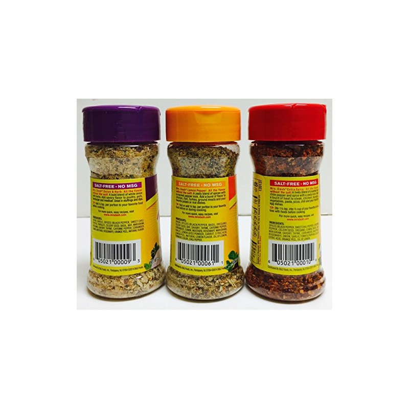 Mrs Dash Salt-Free Seasoning Blend Variety 3 Packs - Extra