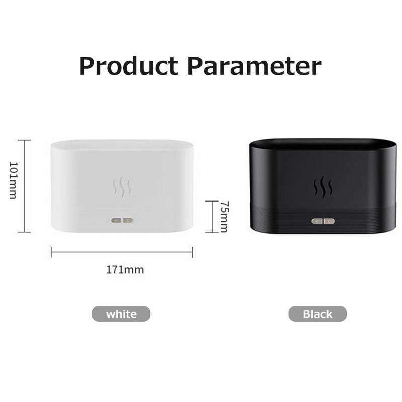 Aroma Diffuser Simulated Flame Large Fog Humidifier USB Atmosphere Lamp