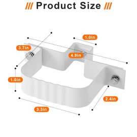 6-Pack Downspout Straps 2x3 & Wall Brackets, White Downspout Fasteners Set with Hardware for Secure Installation