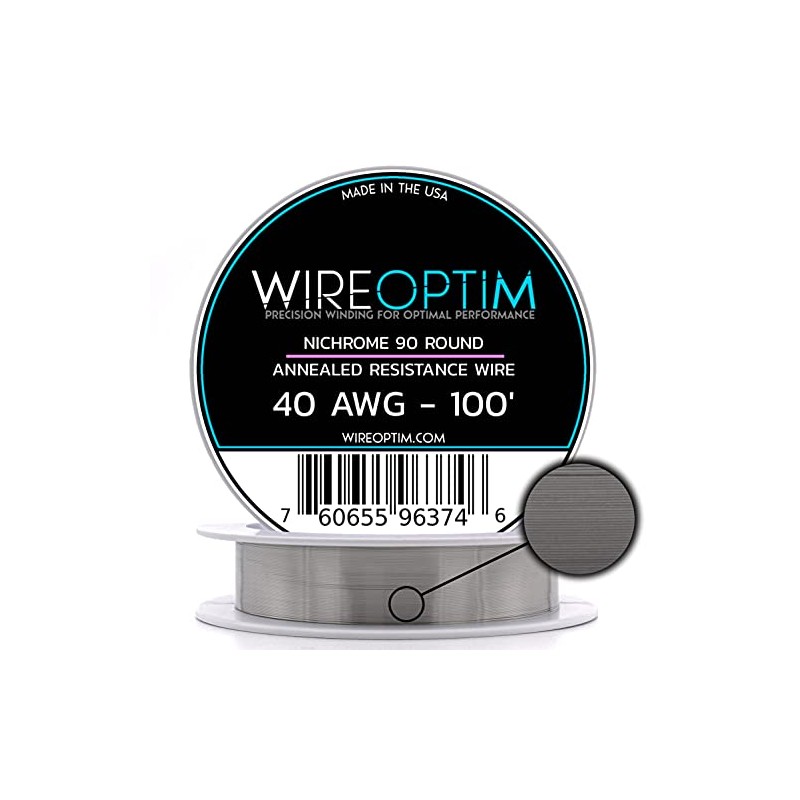 WIREOPTIM - 40 AWG - Nichrome 90 Resistance Wire -