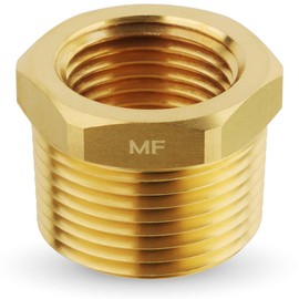 MAACFLOW MAACFLOW brass 3/4" Male NPT to 1/2" Female NPT Adapter Reducer Hex Bushing (Thread OD1.02" - ID 0.72") (Pack of 1)