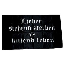 Flag "Lieber stehber stehben als kniend Leben Lieber stehben als kniend Leben" 90 x 150