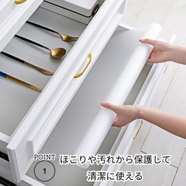 Sarademama Cupboard Protective Sheet, Translucent, EVA, Anti-Slip, Washable, Free Cut, 11.8 x 198.7 inches (30 x 500 cm)