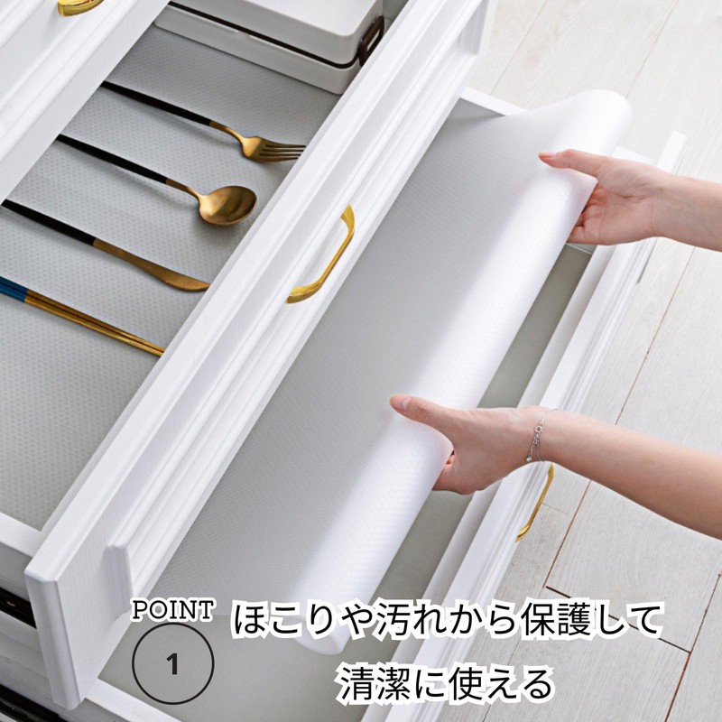 Sarademama Cupboard Protective Sheet, Translucent, EVA, Anti-Slip, Washable, Free Cut,