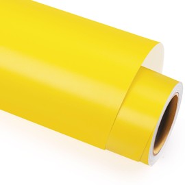GIRAFVINYL Yellow Vinyl Permanent, Sunflower Yellow Permanent Vinyl - 12" x 15ft Matte Yellow Adhesive Vinyl for Car Decal,Sticker,Home,Party,Signs,