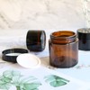 Encheng 25Pack of 4 oz Amber Round Glass Jars, with