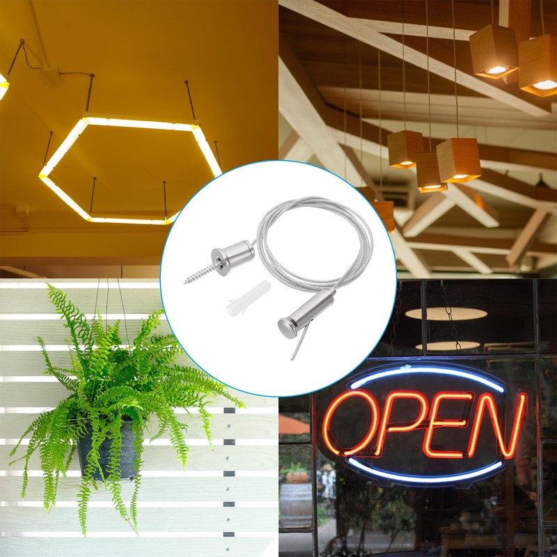 PATIKIL Ceiling Hanging Wire Cable Kit, 1m/3.3ft 4 Set Adjustable