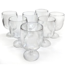 Lily's Home Set of 8 Unbreakable Poolside 12 oz Acrylic Plastic Wine and Water Tumbler Stackable Goblets. Shatterproof Plastic and Ideal for Indoor and Outdoor Use, Reusable. Clear. Made in Taiwan.