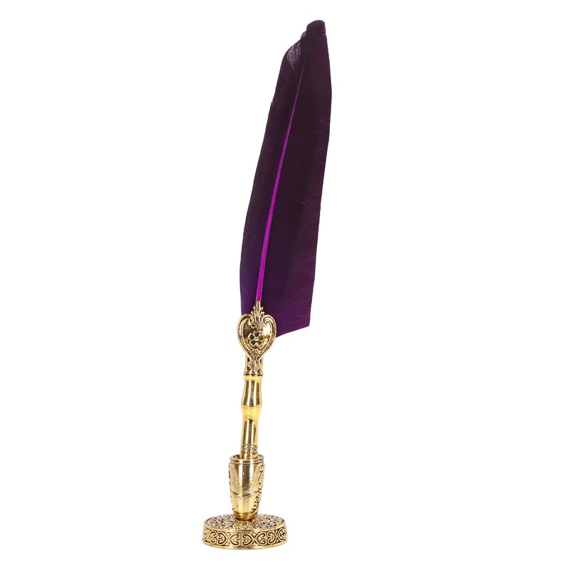 Feather Pen Exquisite Vintage Elegant Stainless Steel Smoothly Writing Wear
