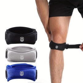 Adjustable Running Knee Protector, 1 Count Shock Absorbing Knee Support, Sports Knee Stabilizer for Running Jogging Cycling Basketball Volleyball - Color: Gray, Specification: 1 Count