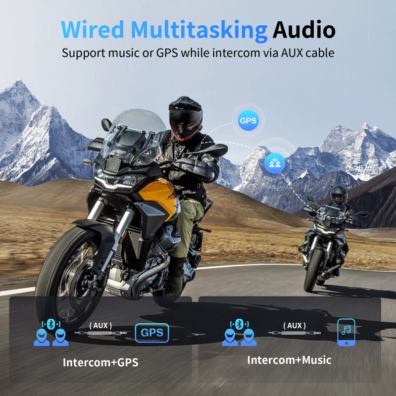 Fodsports M1-S PRO 2000m 10 Riders Motorcycle Helmet Intercom Motorbike