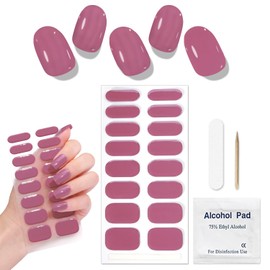 JERCLITY 1 Sheet 16 Pieces Semi Cured Gel Nail Strips, Gel Nail Wraps for Nail Art, Ease to Use and Hassle-Free Removal, Requires Lamps for Curing, Waterproof and Long Lasting(Grape Purple)
