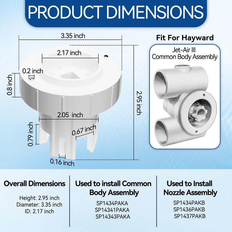 SUFULUNO Pool Hot tub Jet Wrench SP1434T Compatible with Hay-Ward