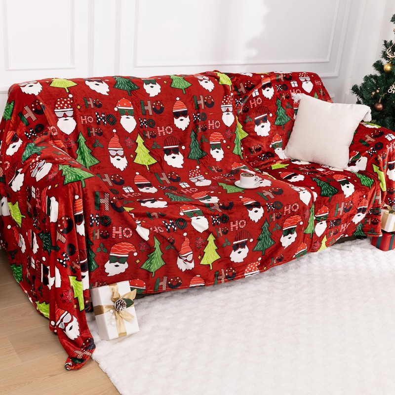 Christmas Throw Blanket, 60x80 Christmas Tree Super Soft Soft Fleece