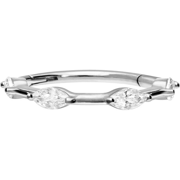 PIERCINGLINE Segment Ring Clicker Surgical Steel | Encased Crystals |