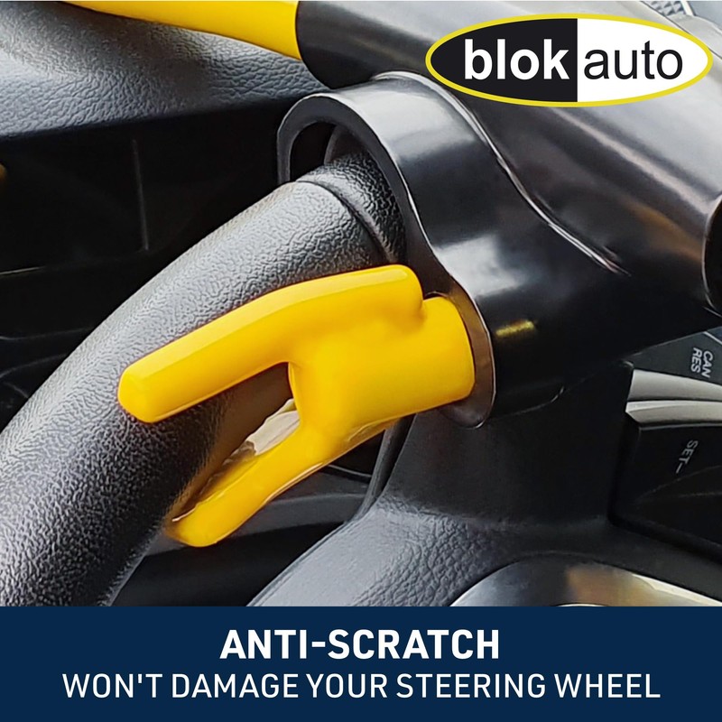 BLOKAUTO 9595 Car Steering Wheel Lock Anti-Theft Device, Visible and