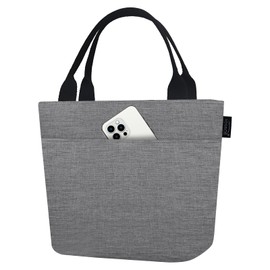 Aosbos Lunch Box for Women Lunch Bags for Adult Lunch Tote Bag Soft Cooler Bag Insulated Lunchbag Lunch Pail Lunch Kit Travel Tote Meal Prep Bento Bag Loncheras Para Mujer, Grey