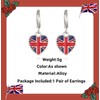 GAUEIOUR Union Jack Flag Earring,Platinum Jubilee Celebration 70th Anniversary Heart