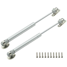 Hxchen 100N/22 lb Hydraulic Support Cabinet Hinge Soft Close Lid Supports & Buffer Telescopic Cabinet Door Gas Spring Glue Head Supports 10" Length - (2 Pcs)