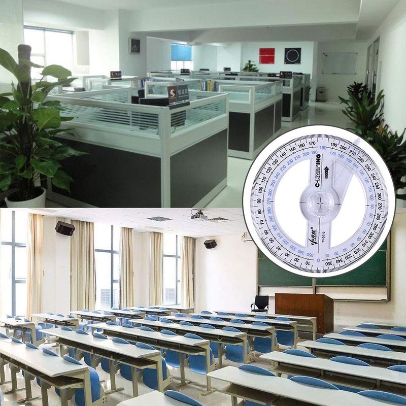 2PCS 360 Degree Angle Measure Circle Protractor 360 Degree Protractor