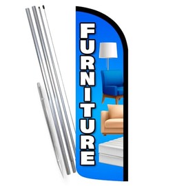 Vista Products Furniture Premium Windless Feather Banner Flag Kit (Flag, Pole, & Ground Mt)